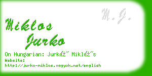 miklos jurko business card